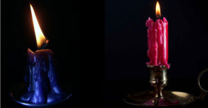 Красная и синяя свечи для ритуала